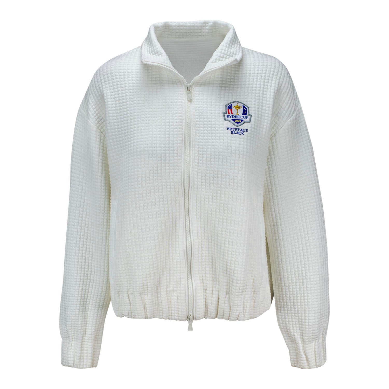 Peter Millar 2025 Ryder Cup Women's Flora Jacquard Full Zip in Soft White - Front View