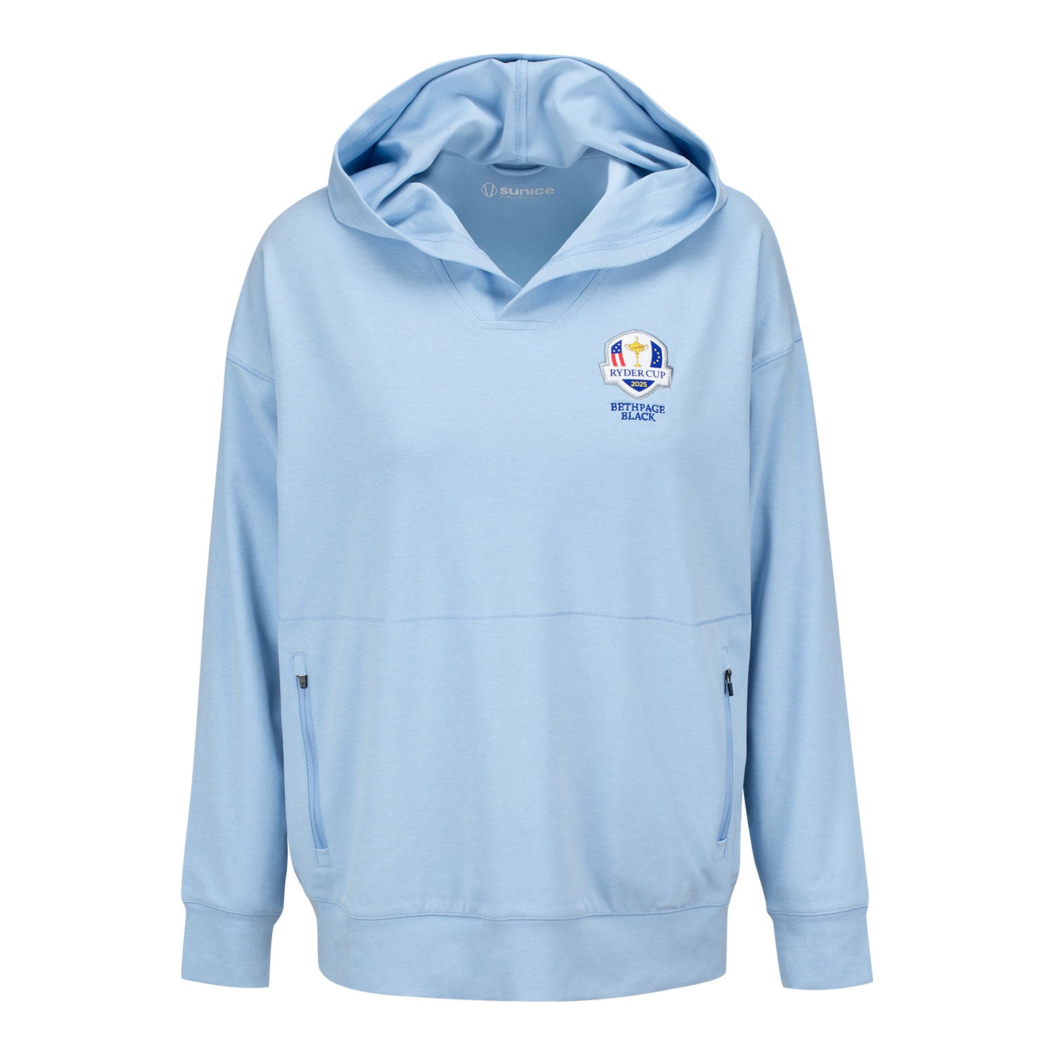 Sunice 2025 Ryder Cup Women's Eve Hoodie in Blue Bell Melange - Front View