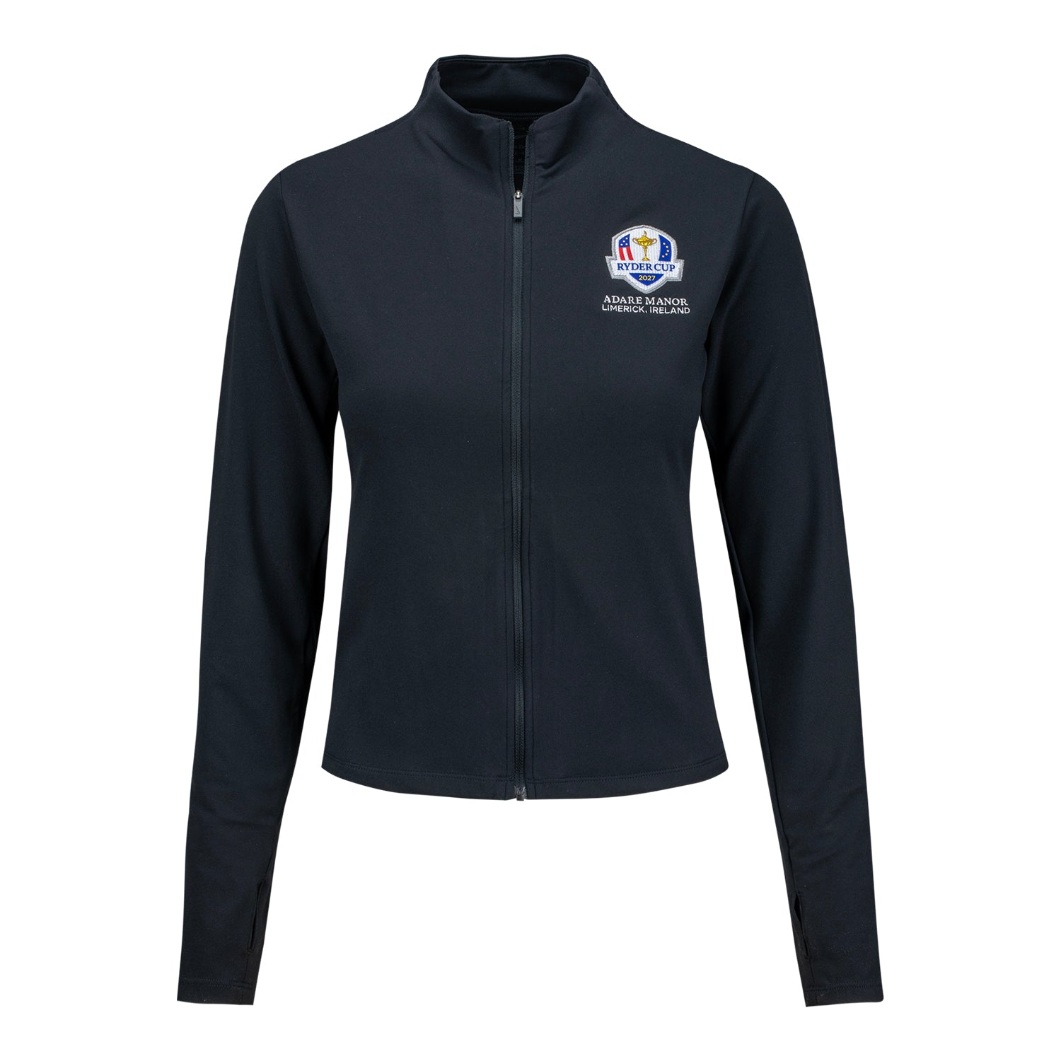 Nike 2027 Ryder Cup Women's Zenvy Dri-FIT Jacket in Black - Front View