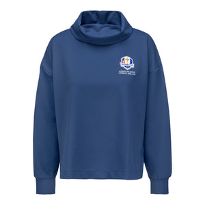 Zero Restriction 2027 Ryder Cup Women's Sam Ribbed Cowl Neck Pullover in Storm - Front