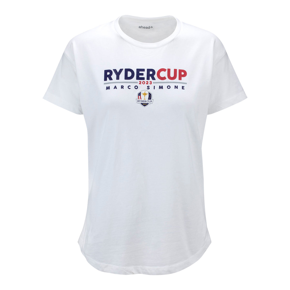 Ahead 2023 Ryder Cup Women&#39;s Aurora T-Shirt in White- Front View