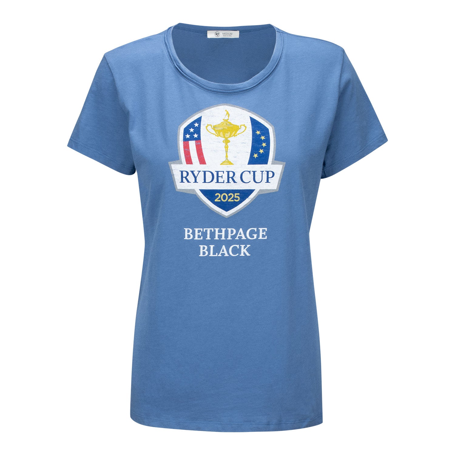 '47 Brand 2025 Ryder Cup Women's Frankie Cotton T-Shirt in Cadet Blue - Front View