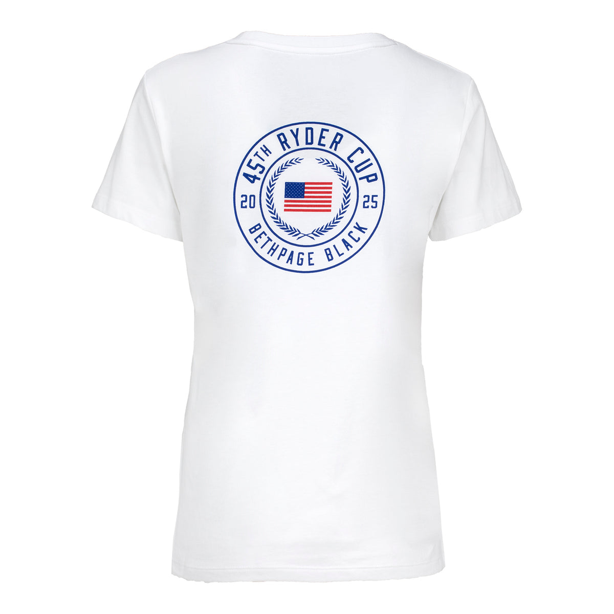 Under Armour 2025 Ryder Cup Women&#39;s Performance Cotton Americana T-Shirt in White - Back View