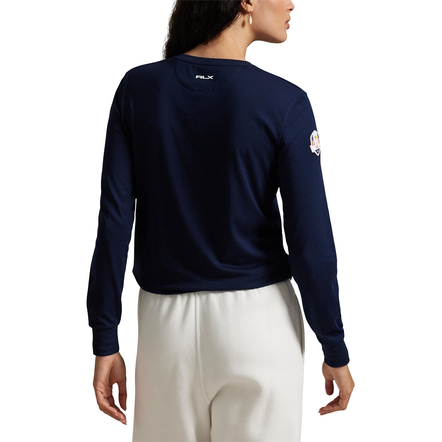 Ralph Lauren 2025 Ryder Cup Women's Cotton Jersey T-Shirt in Refined Navy - Front View