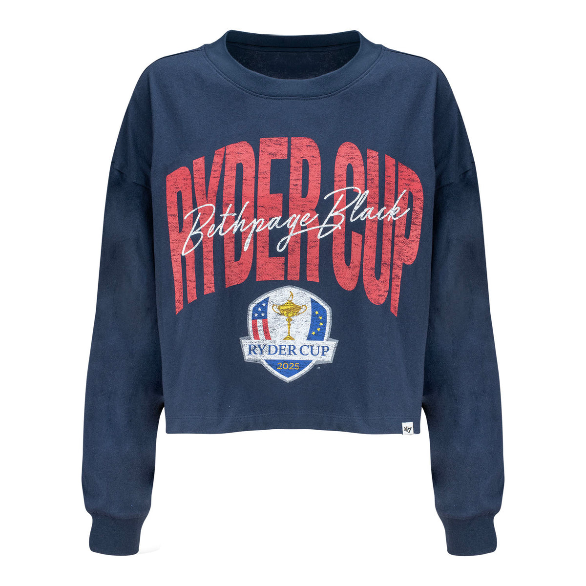 &#39;47 Brand 2025 Ryder Cup Women&#39;s Sydney Long Sleeve T-Shirt in Navy - Front View