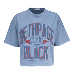 '47 Brand 2025 Ryder Cup Women's Windthrow Ravine Crop T-Shirt in Vapor Blue - Front View