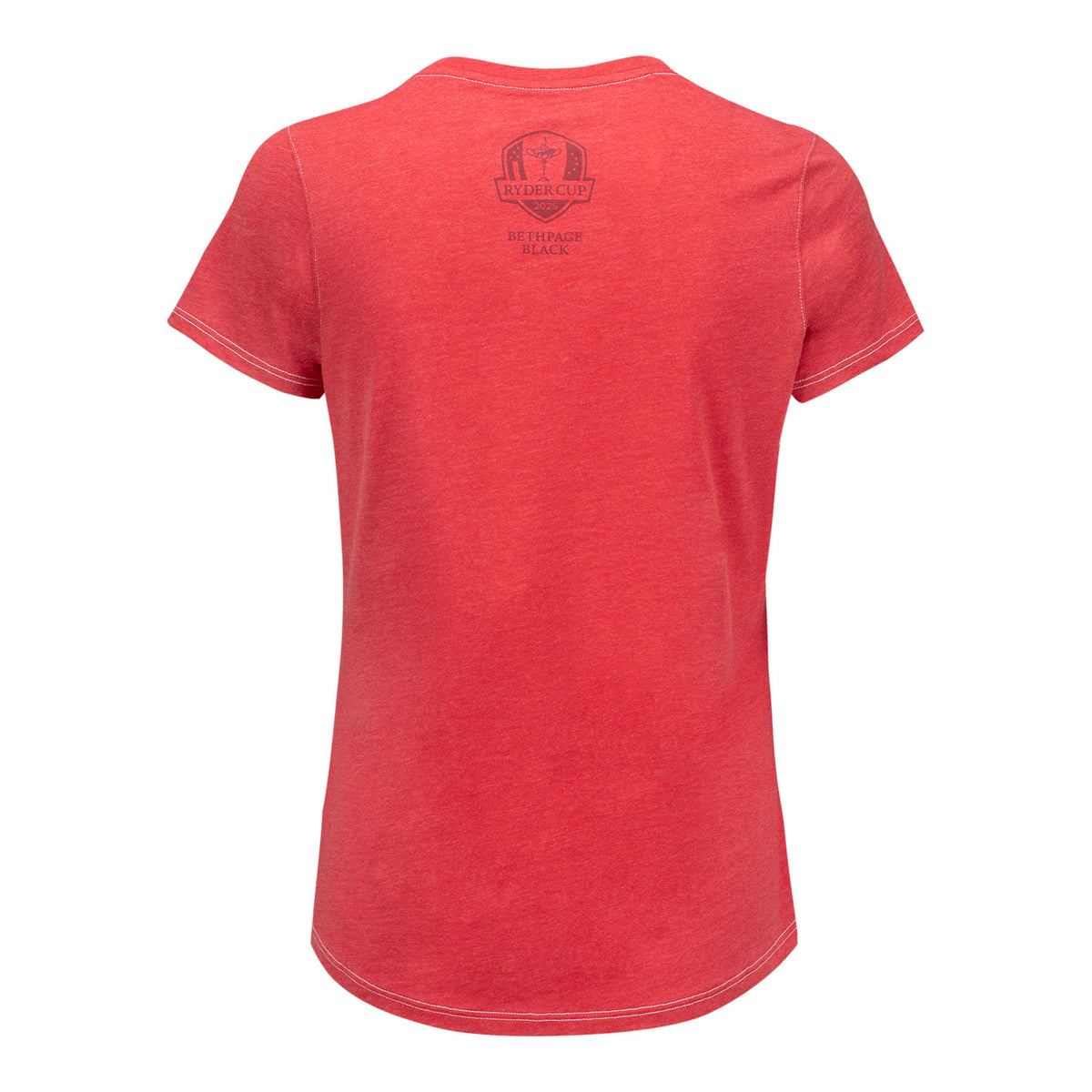 FootJoy 2025 Ryder Cup Women&#39;s Text T-Shirt in Red - Back View