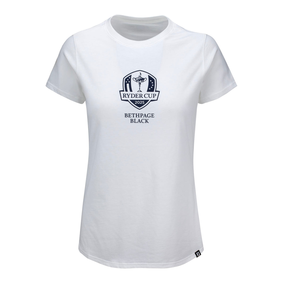 FootJoy 2025 Ryder Cup Women&#39;s Script T-Shirt in White - Front View