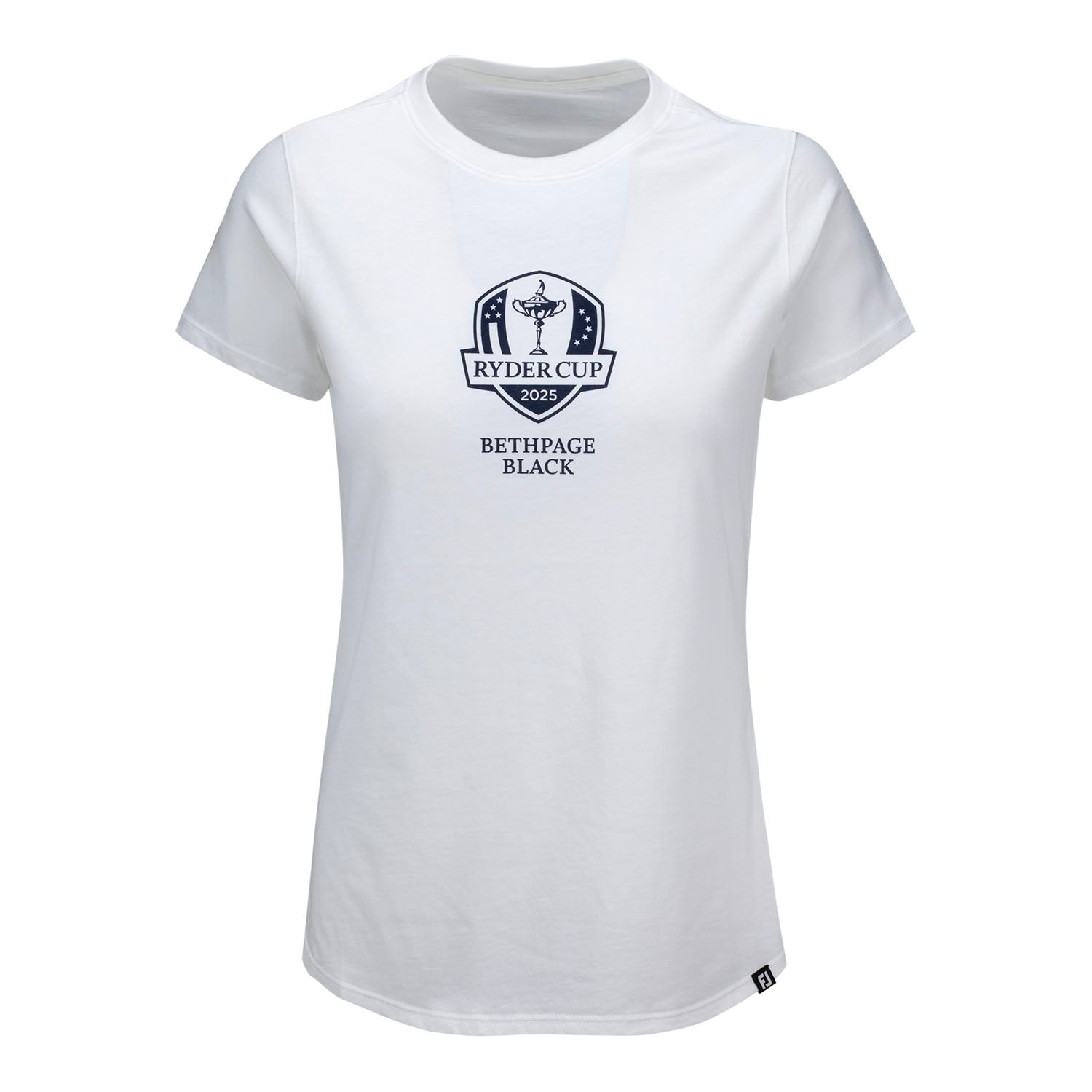 FootJoy 2025 Ryder Cup Women's Script T-Shirt in White - Front View