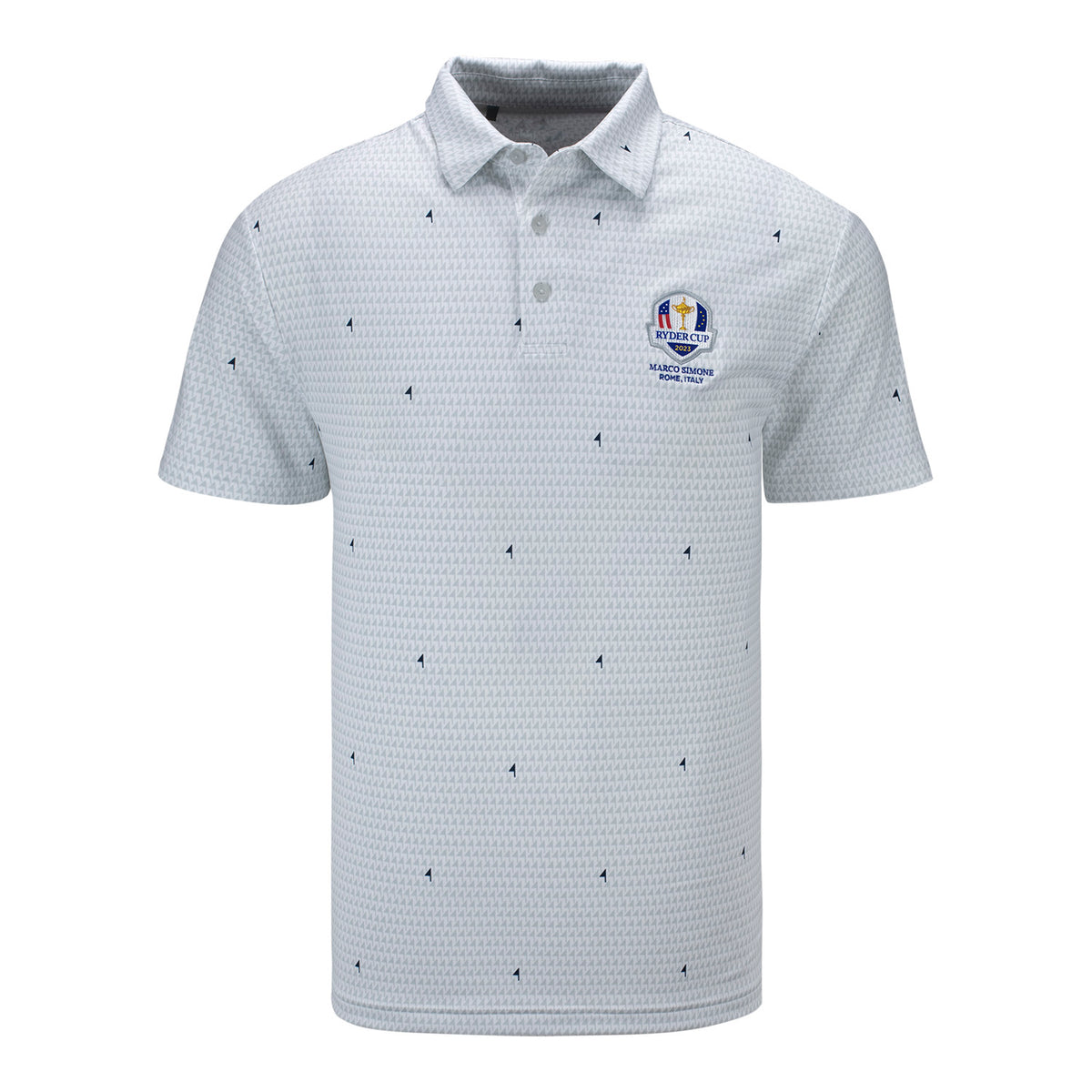 Under Armour 2023 Ryder Cup Playoff Pin Flag Polo in Grey- Front View