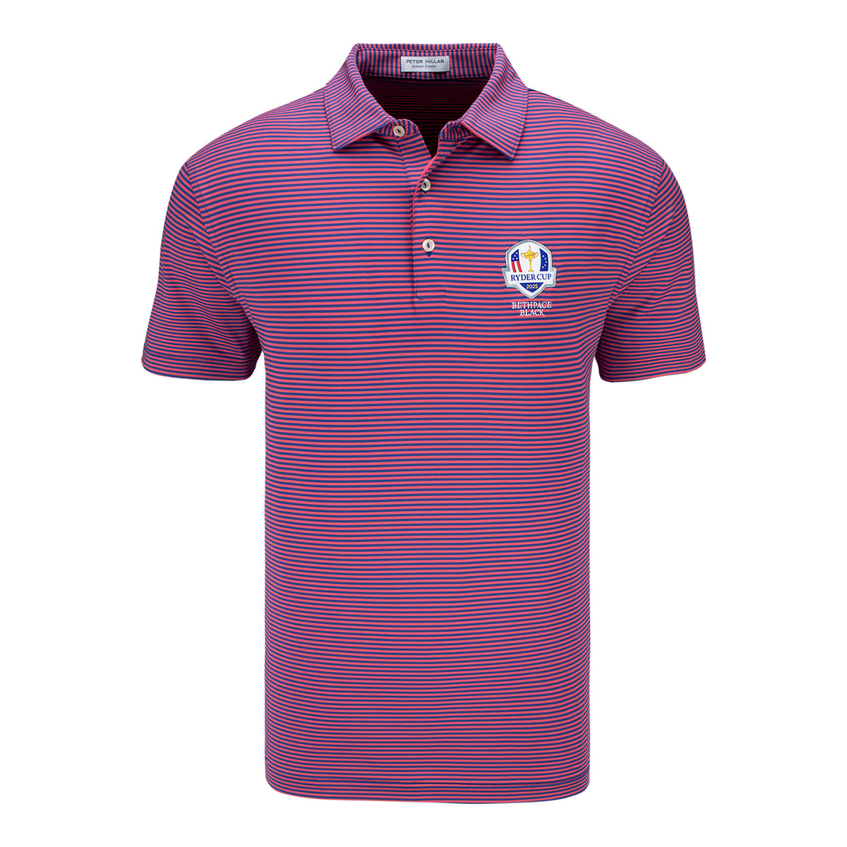 Peter Millar 2025 Ryder Cup Hales Performance Jersey Polo in Sport Navy - Front View