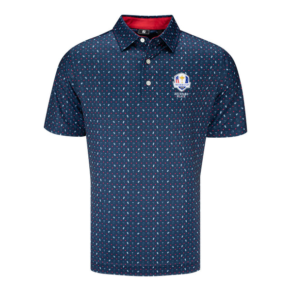 FootJoy 2025 Ryder Cup Star Cocktail Pattern Polo in Navy US Ryder Cup