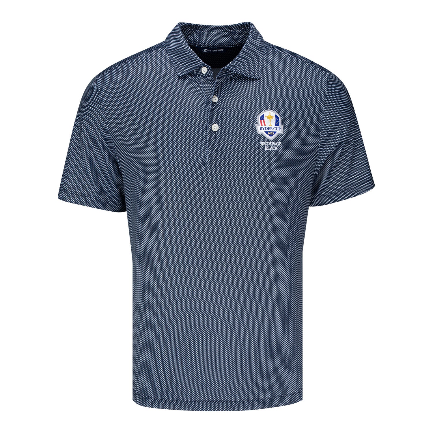 Cutter & Buck 2025 Ryder Cup Symmetry Print Polo in Navy - Front View