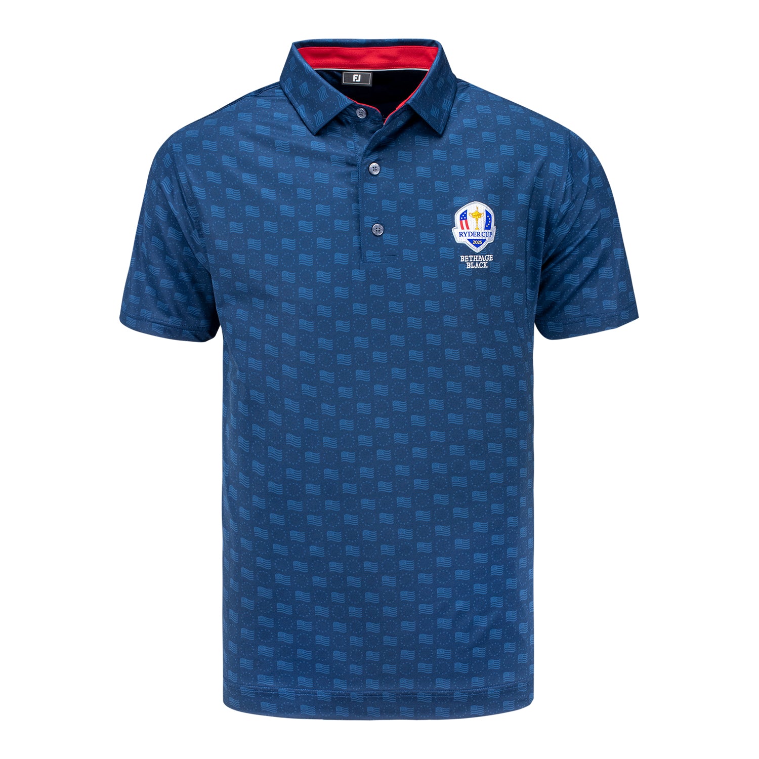 FootJoy 2025 Ryder Cup Tournament Print Polo in Navy - Front View