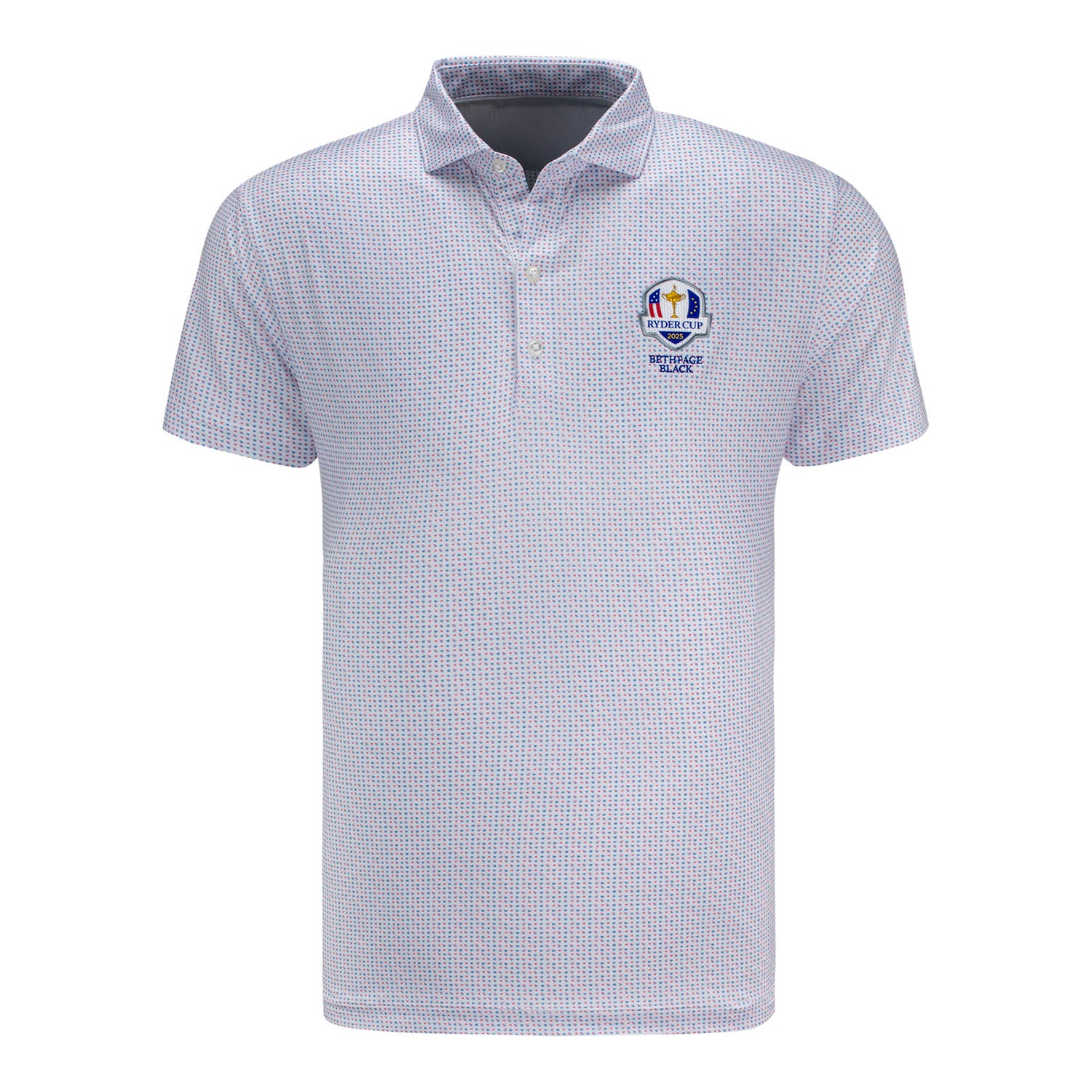 Johnnie-O 2025 Ryder Cup Glidey Polo in White and Rouge Red - Front View