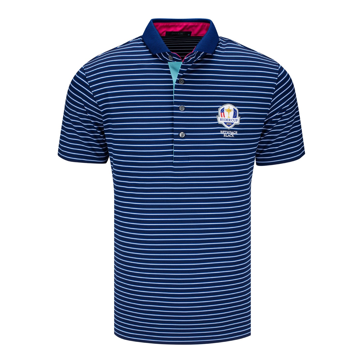 Greyson 2025 Ryder Cup Arenal Polo in Iona Blue - Front View