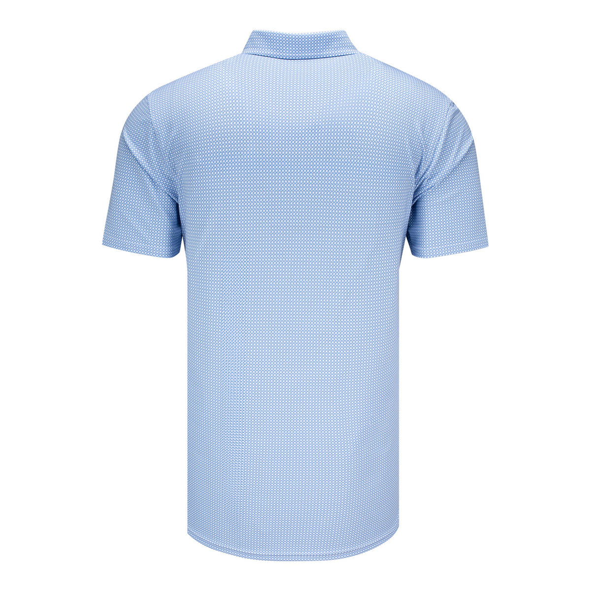 Holderness &amp; Bourne 2025 Ryder Cup Hawthorne Pattern Polo in Light Blue - Back View