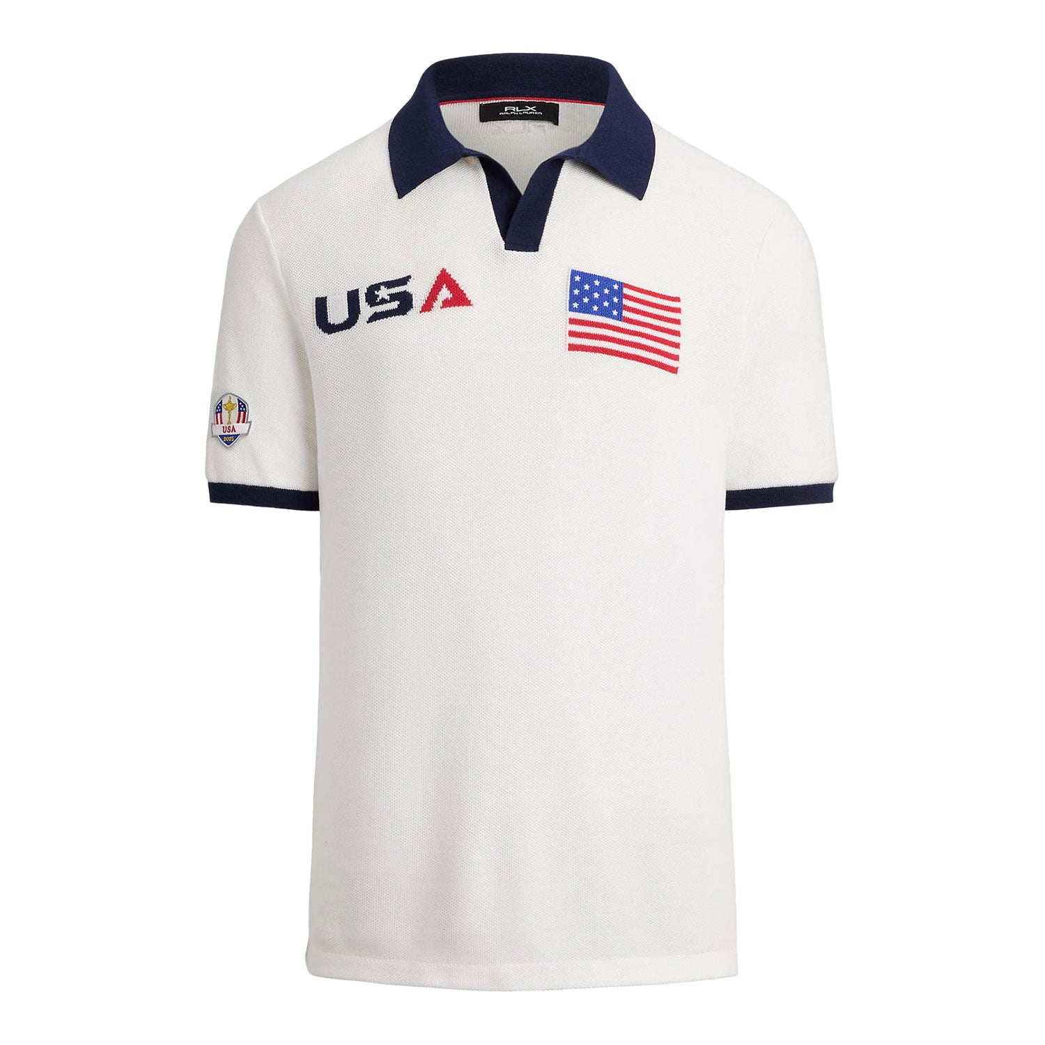 Ralph Lauren 2025 Ryder Cup Performance Pique Polo in Ceramic White - Front View