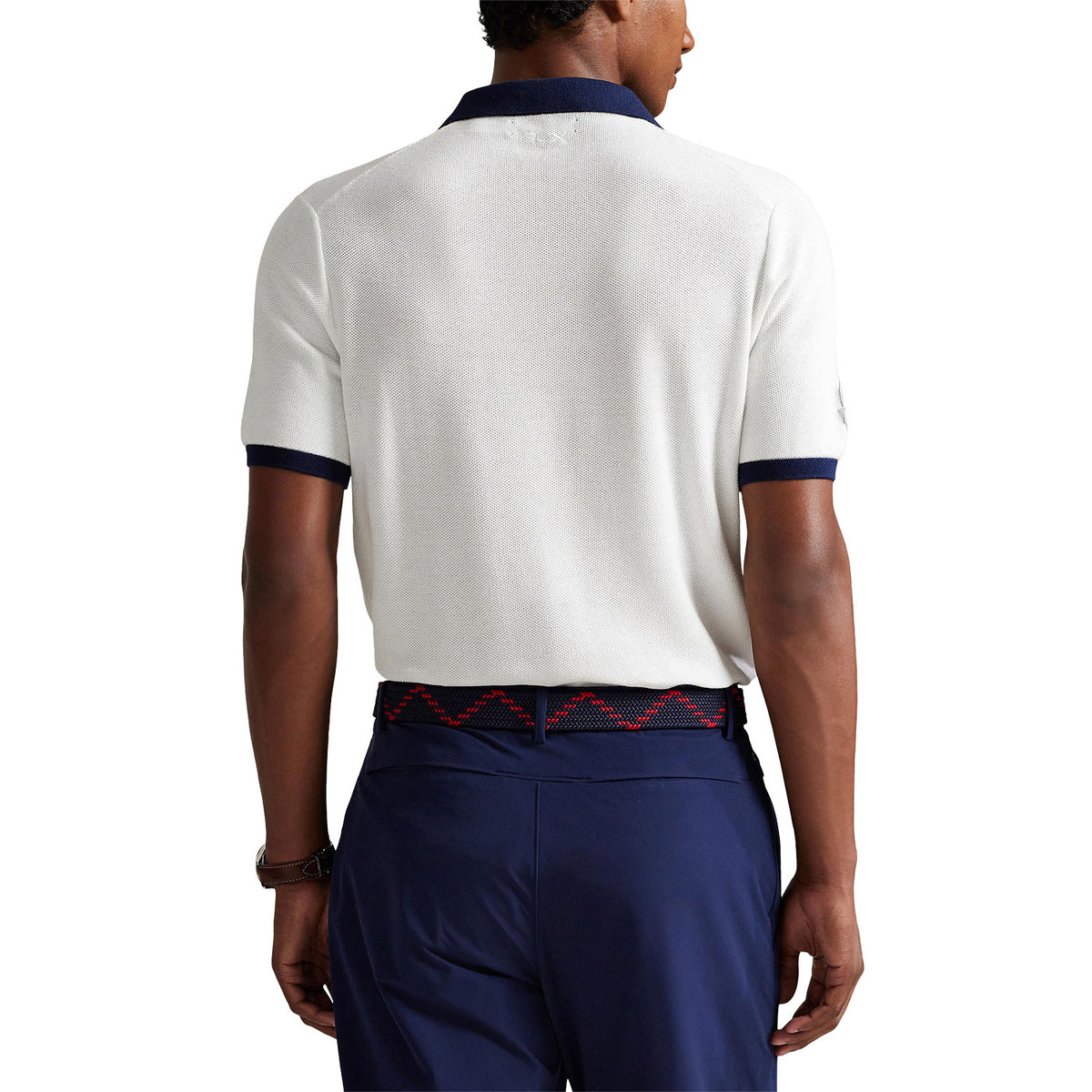 Ralph Lauren 2025 Ryder Cup Performance Pique Polo in Ceramic White - Modeled Back View