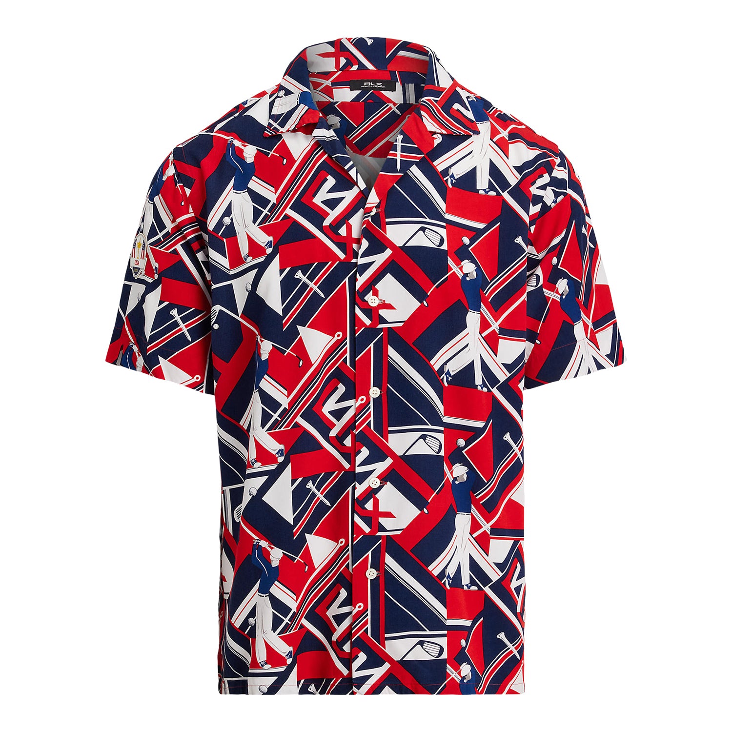Ralph Lauren 2025 Ryder Cup Golfer-Print Camp Shirt - Front View