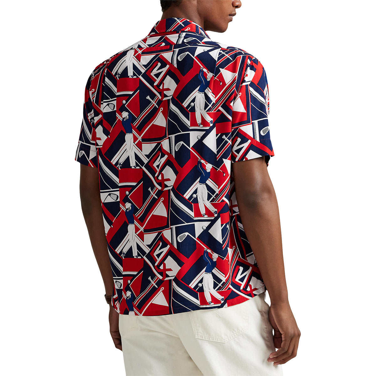 Ralph Lauren 2025 Ryder Cup Golfer-Print Camp Shirt - Modeled Back View