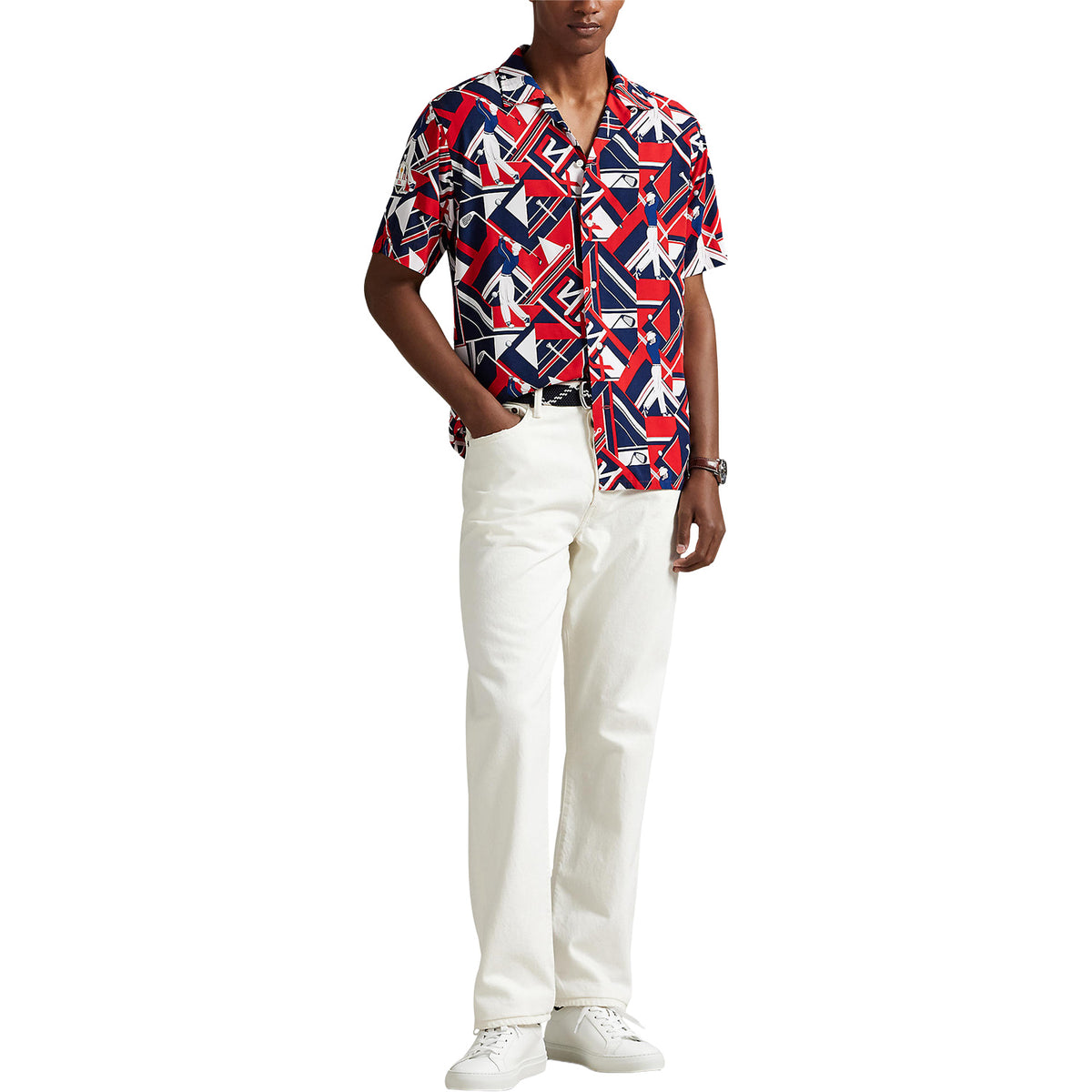 Ralph Lauren 2025 Ryder Cup Golfer-Print Camp Shirt - Modeled Full Body