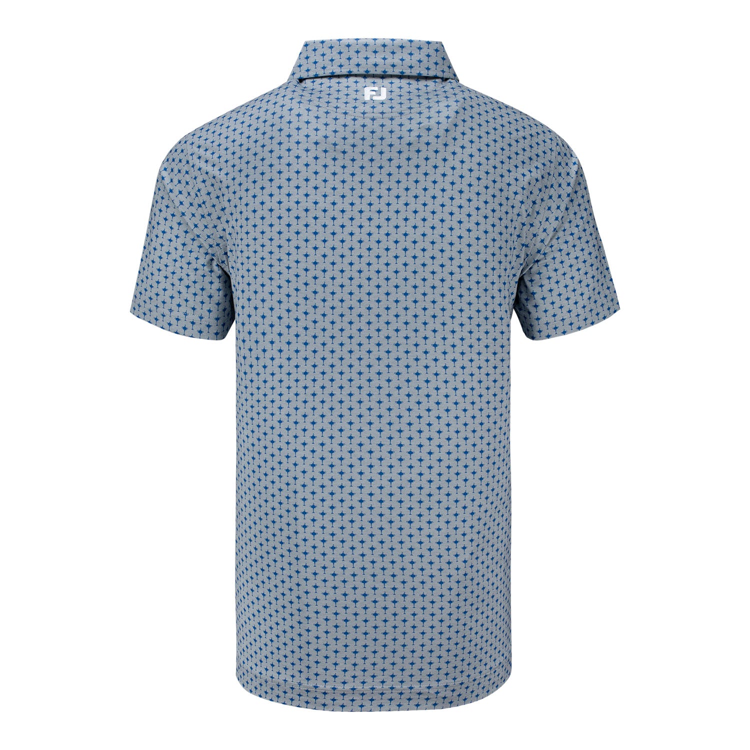 FootJoy 2025 Ryder Cup Trophy Print Polo in Grey and Blue - Front View