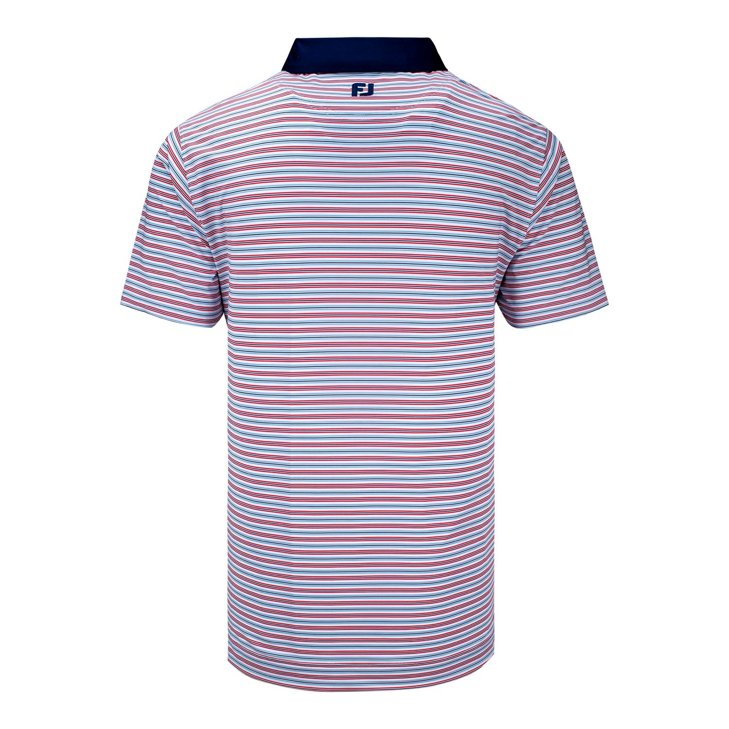 FootJoy 2025 Ryder Cup Stars & Stripes Multistripe Polo in White and Chambray - Front View