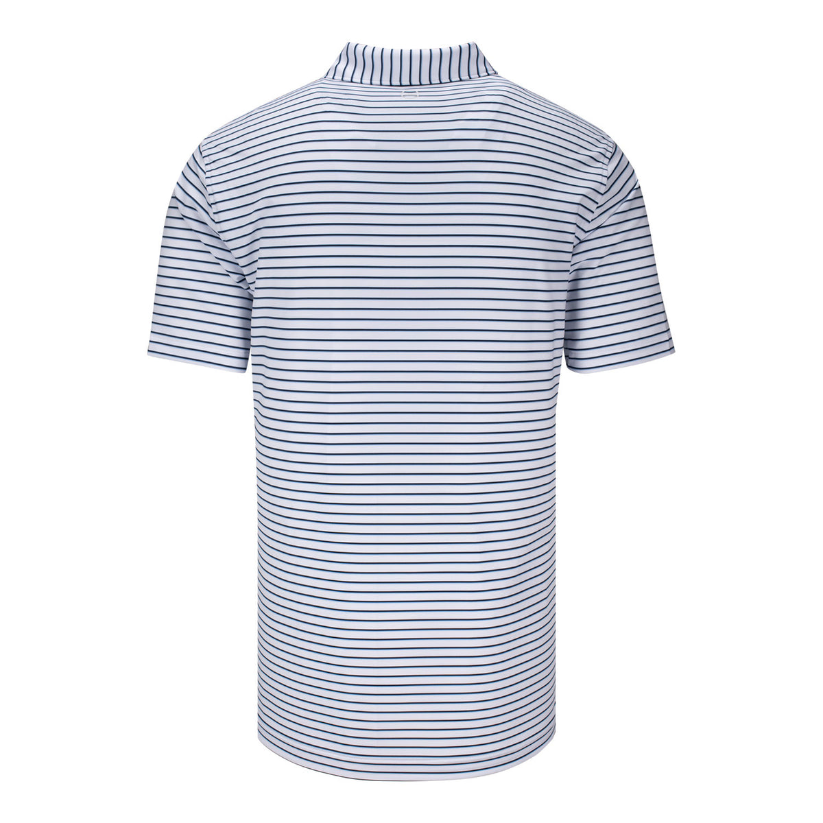 Peter Millar 2025 Ryder Cup Dunnes Wide Stripe Polo in White, Navy, and Cottage Blue - Back View