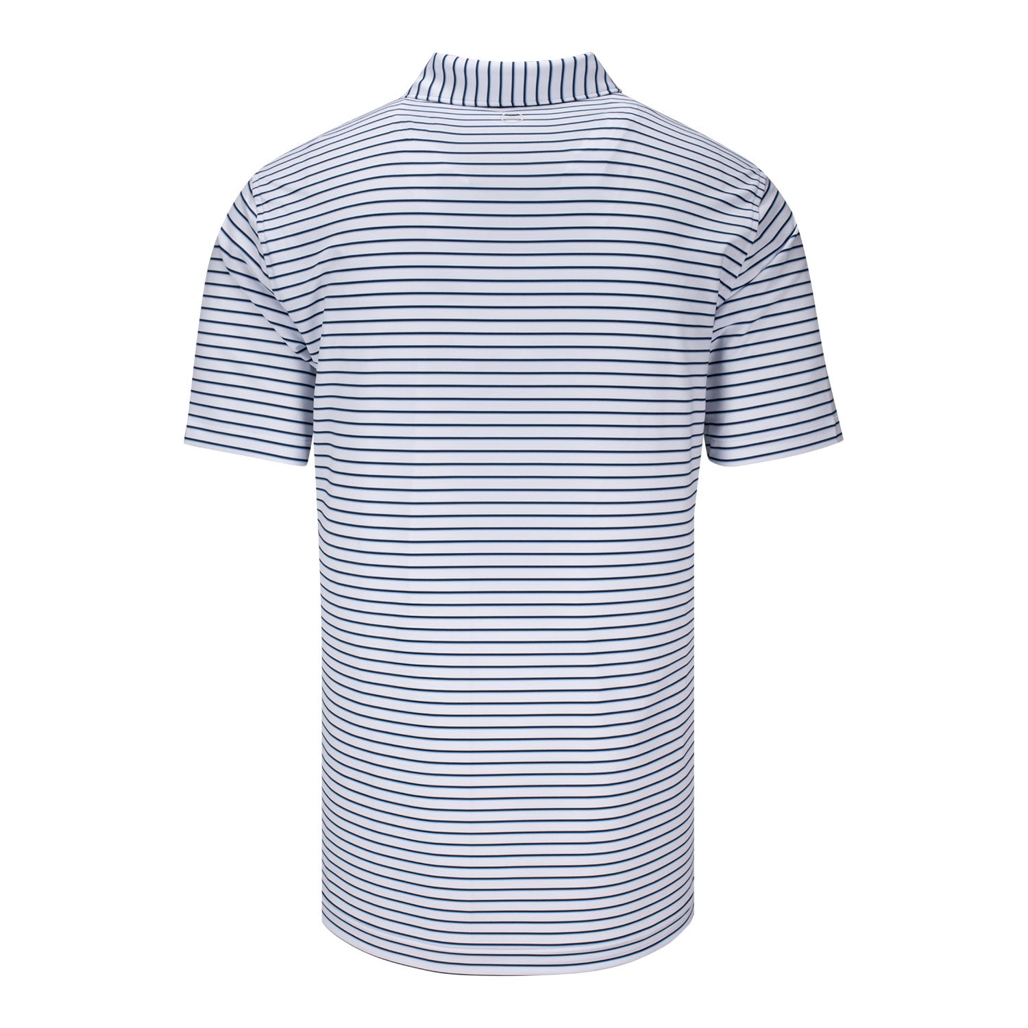Peter Millar 2025 Ryder Cup Dunnes Wide Stripe Polo in White, Navy, and Cottage Blue - Front View