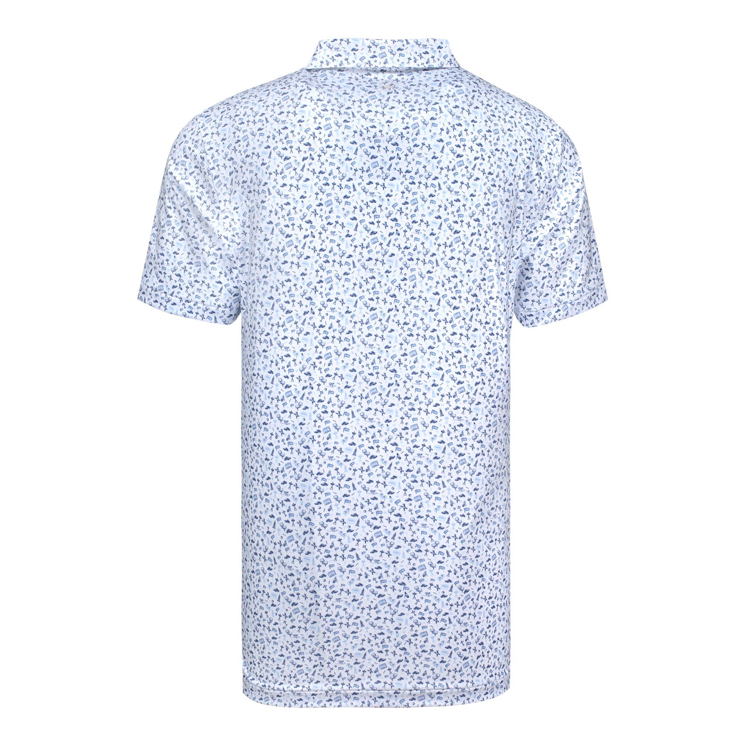 Peter Millar 2025 Ryder Cup New York City Print Polo in White, Cottage Blue, and Navy - Front View
