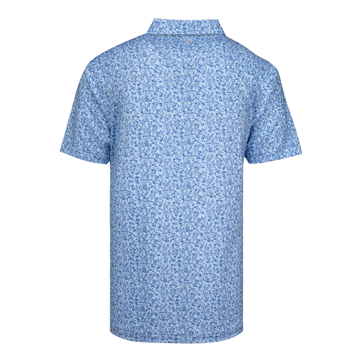 Peter Millar 2025 Ryder Cup Dazed and Transfused Print Polo in White and Cottage Blue - Back View