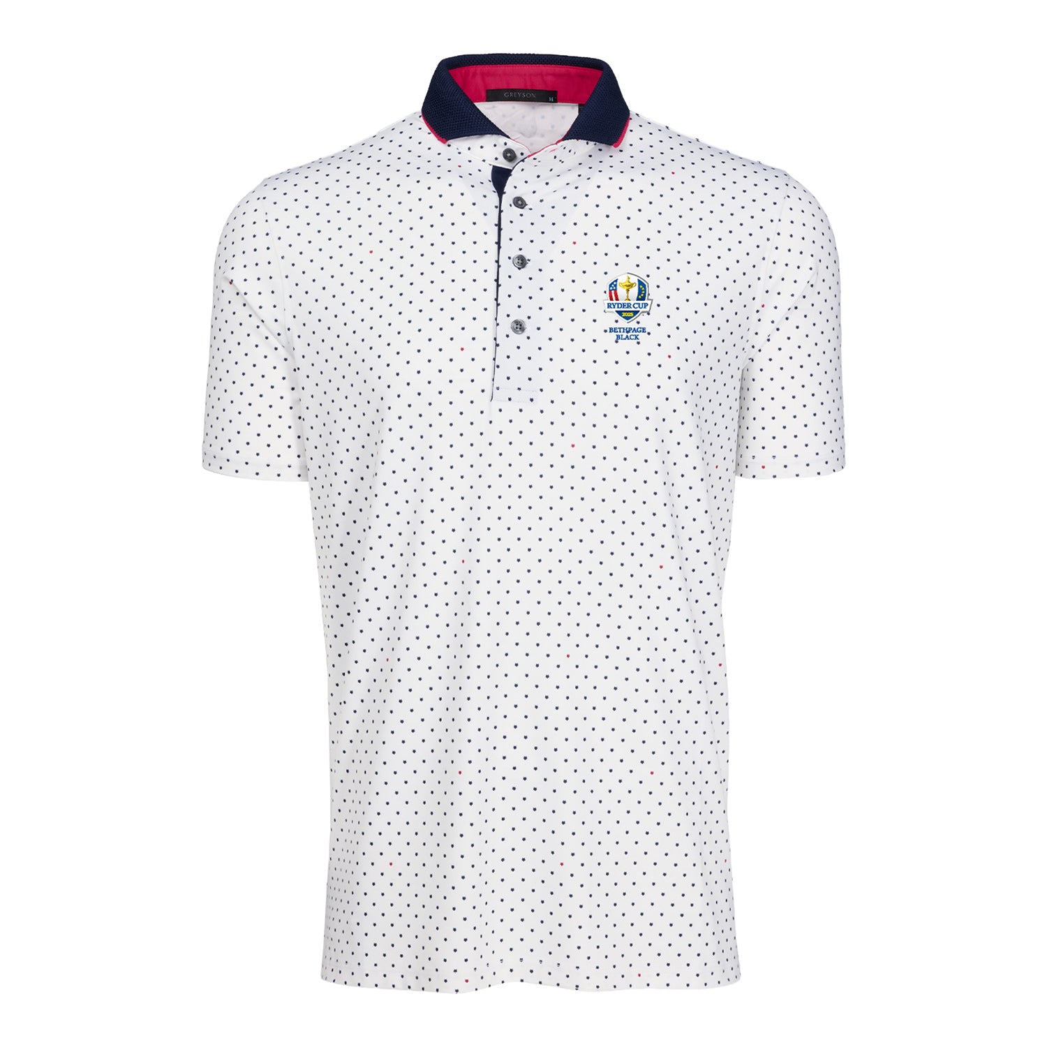 Greyson 2025 Ryder Cup Patriotic Icon Polo in Arctic - Front View