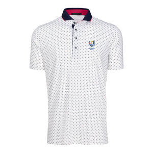 Greyson 2025 Ryder Cup Patriotic Icon Polo in Arctic - Front View