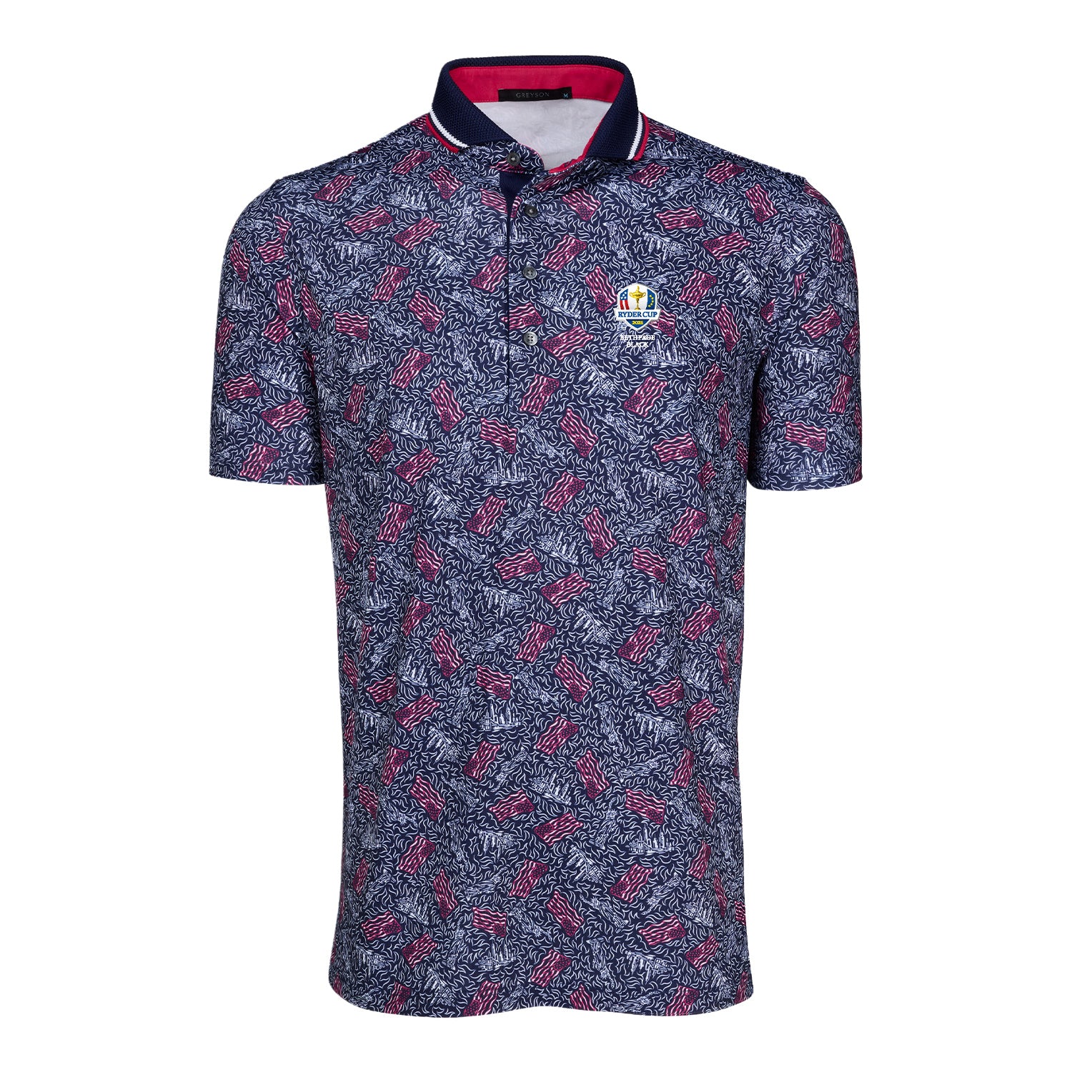 Greyson 2025 Ryder Cup American Match Play Polo in Maltese Lupine - Front View