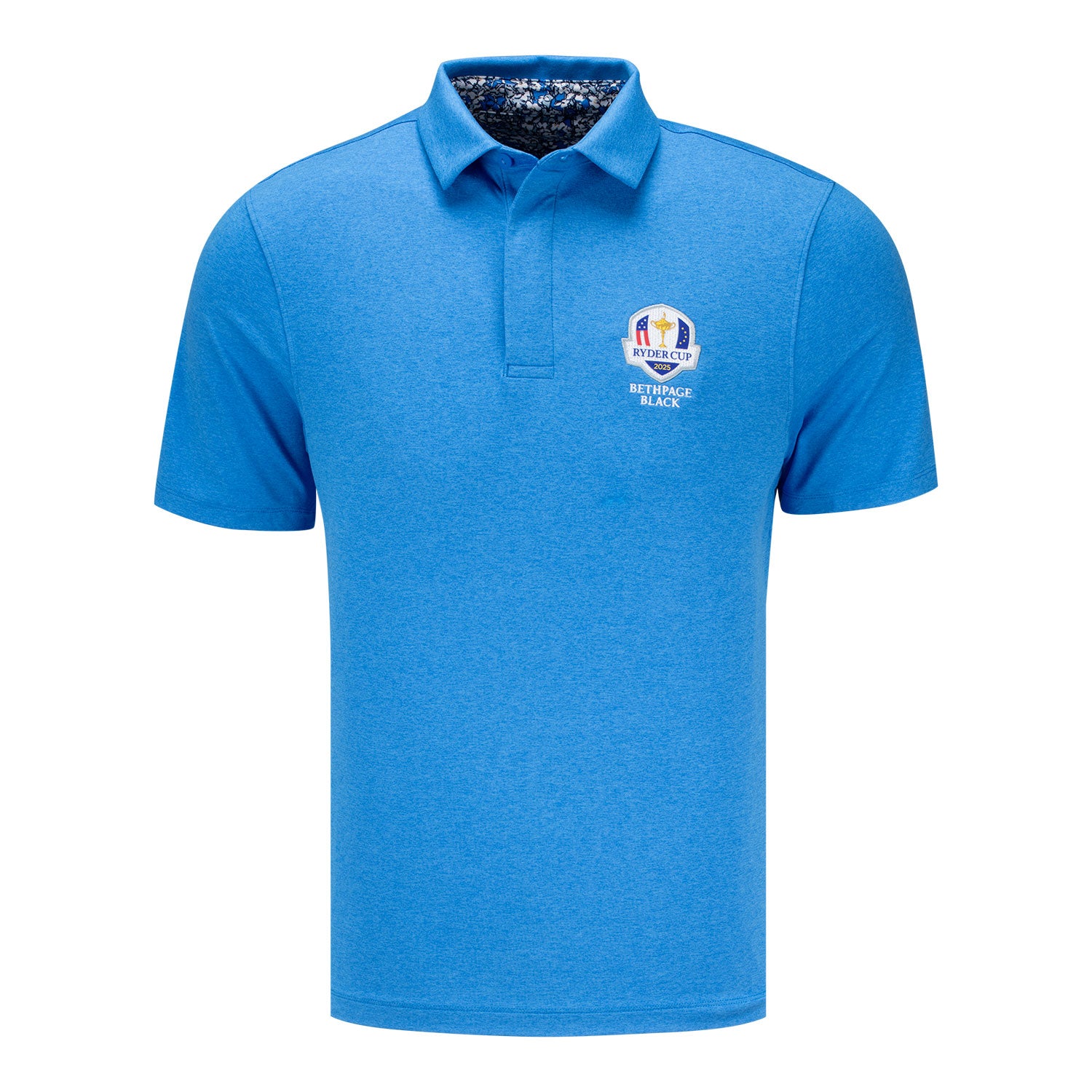 Under Armour 2025 Ryder Cup Drive Heather Polo in Blue Atlantis - Front View
