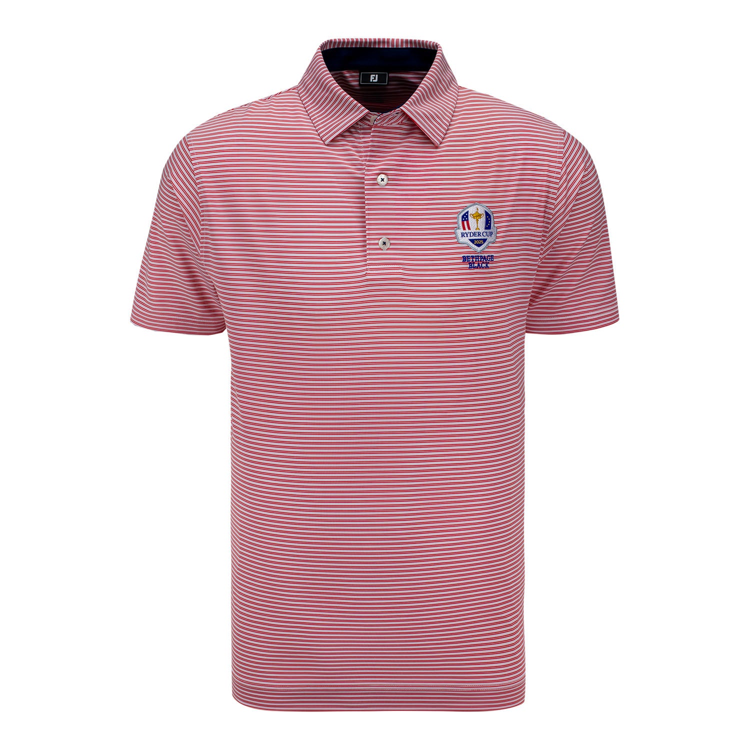 FootJoy 2025 Ryder Cup Striped Polo in Red - Front View