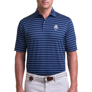 Fairway & Greene 2025 Ryder Cup Faxon Stripe Polo in Marine - Modeled Front View