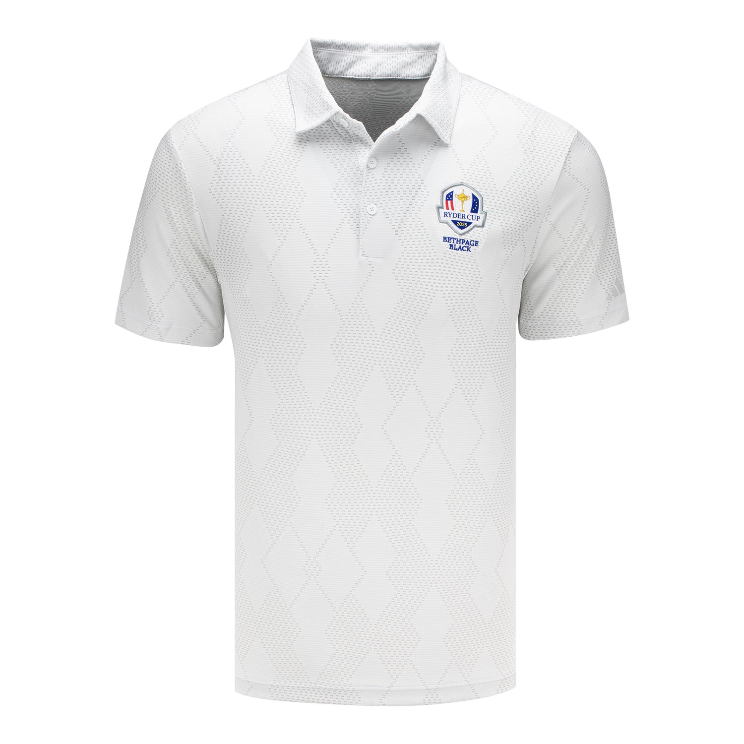 Adidas 2025 Ryder Cup Micro Texture Polo in White - Front View