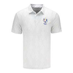 Adidas 2025 Ryder Cup Micro Texture Polo in White - Front View