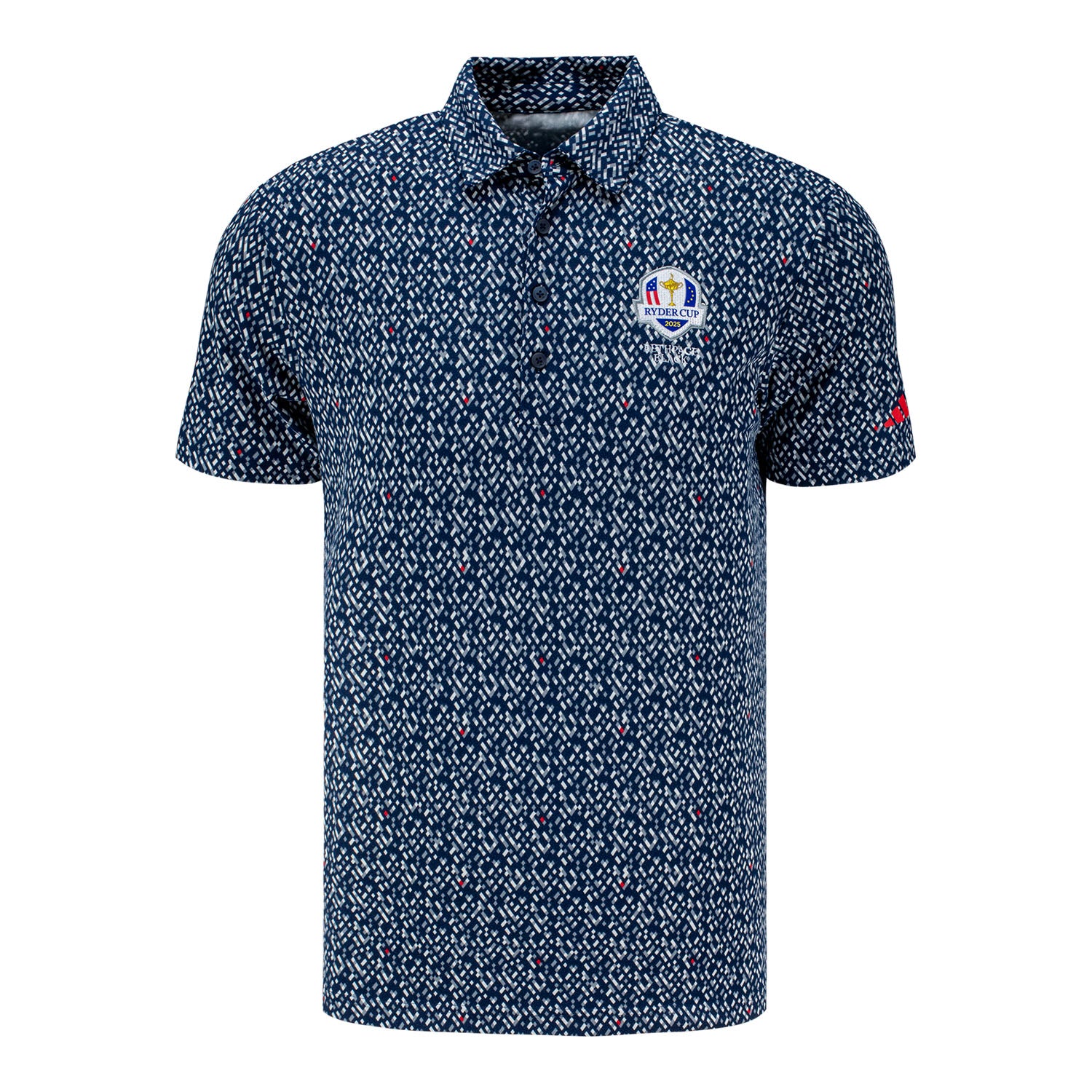 Adidas 2025 Ryder Cup Argyle Pattern Polo in Navy  Front View