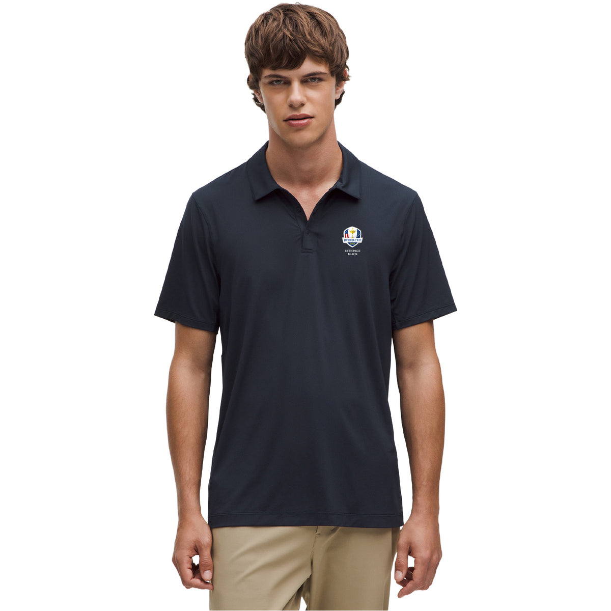 lululemon 2025 Ryder Cup Sport Polo in Navy - Modeled Front View