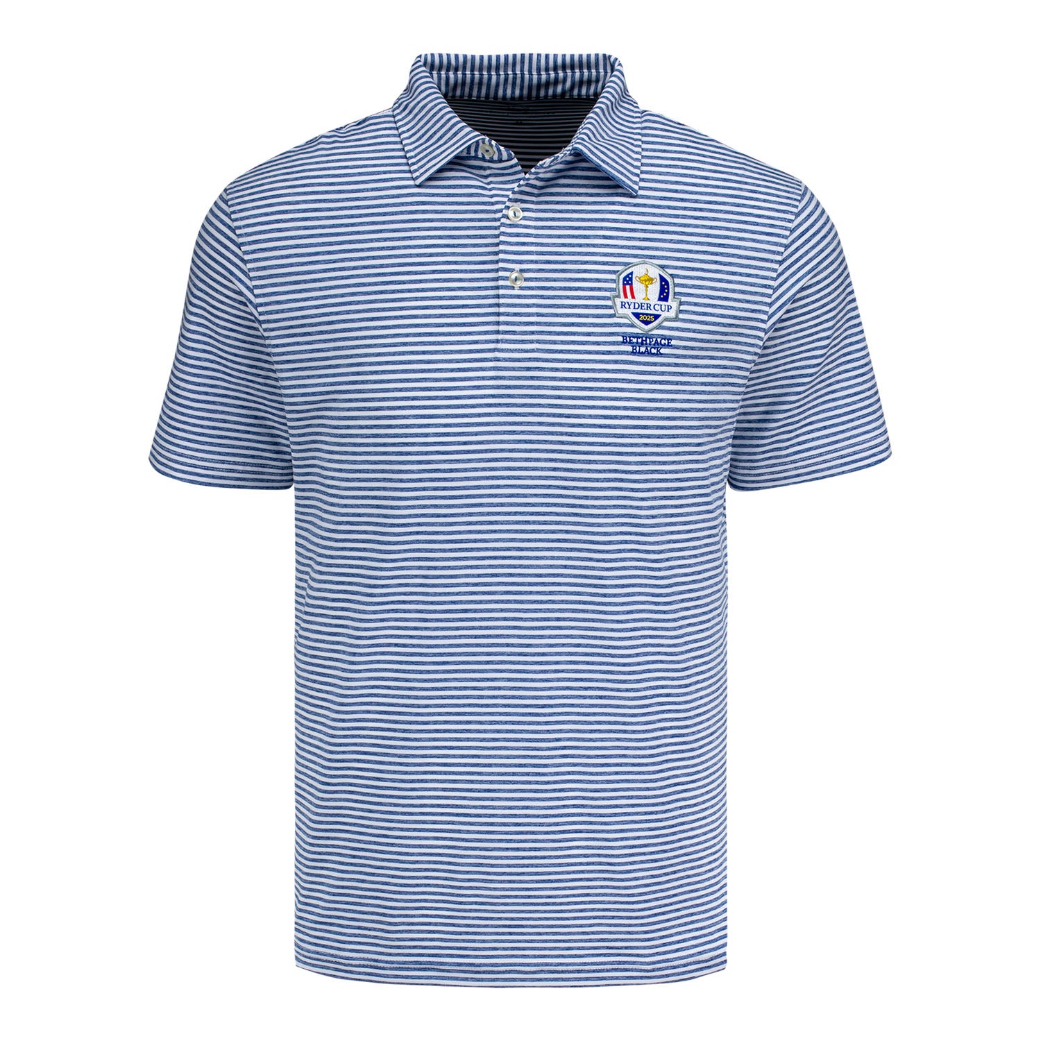 Vineyard Vines 2025 Ryder Cup Sankaty Stripe Polo in White Cap - Front View
