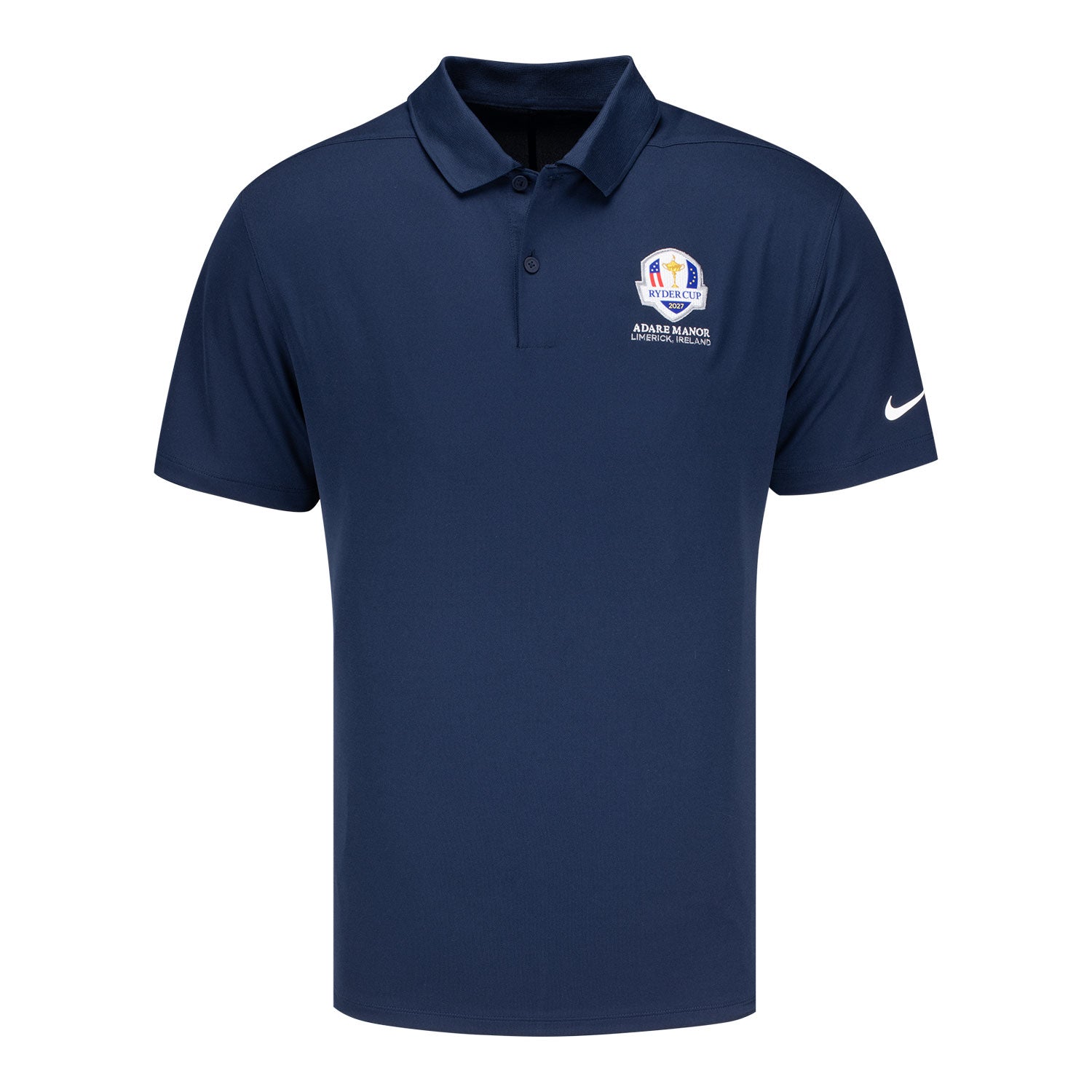 Nike 2027 Ryder Cup Victory Solid Polo in Obsidian Blue - Front View