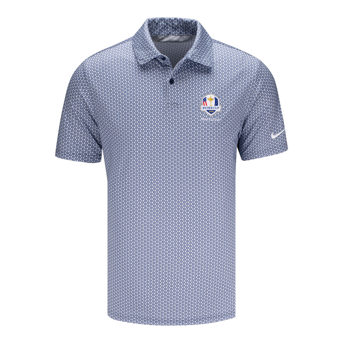 Nike 2029 Ryder Cup Micro Print Velocity Polo in College Navy - Front View