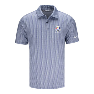 Nike 2029 Ryder Cup Micro Print Velocity Polo in College Navy - Front View