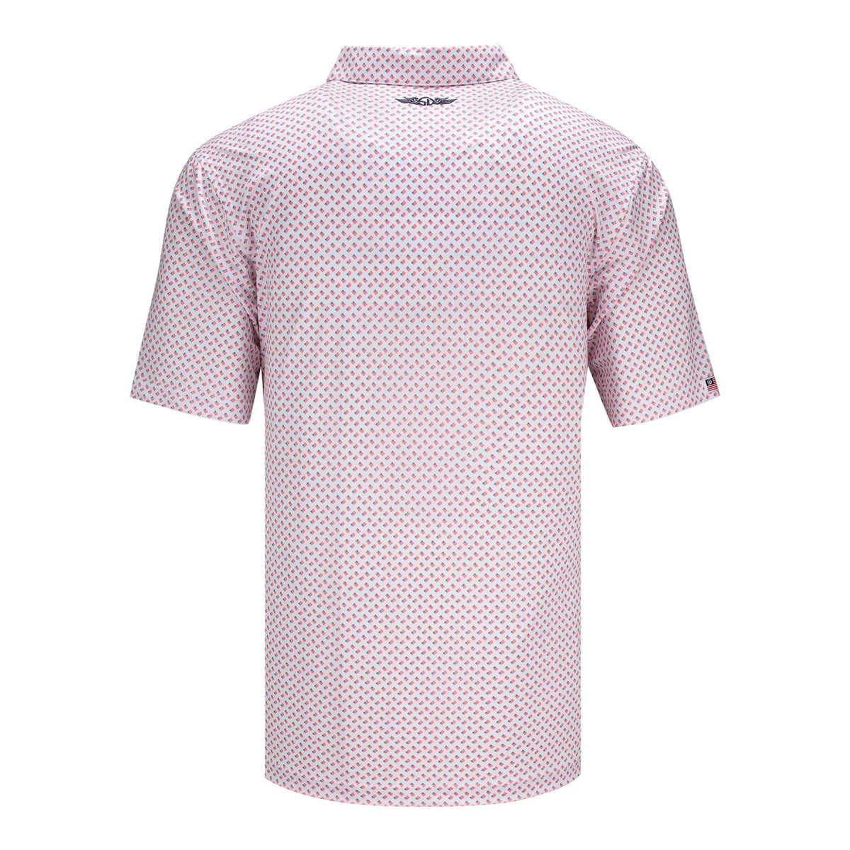 Straight Down 2027 Ryder Cup Old Glory Polo in White - Back View