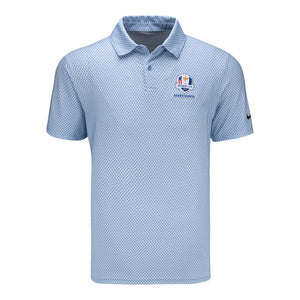 Nike 2027 Ryder Cup Velocity Floral Polo in White and Work Blue - Front
