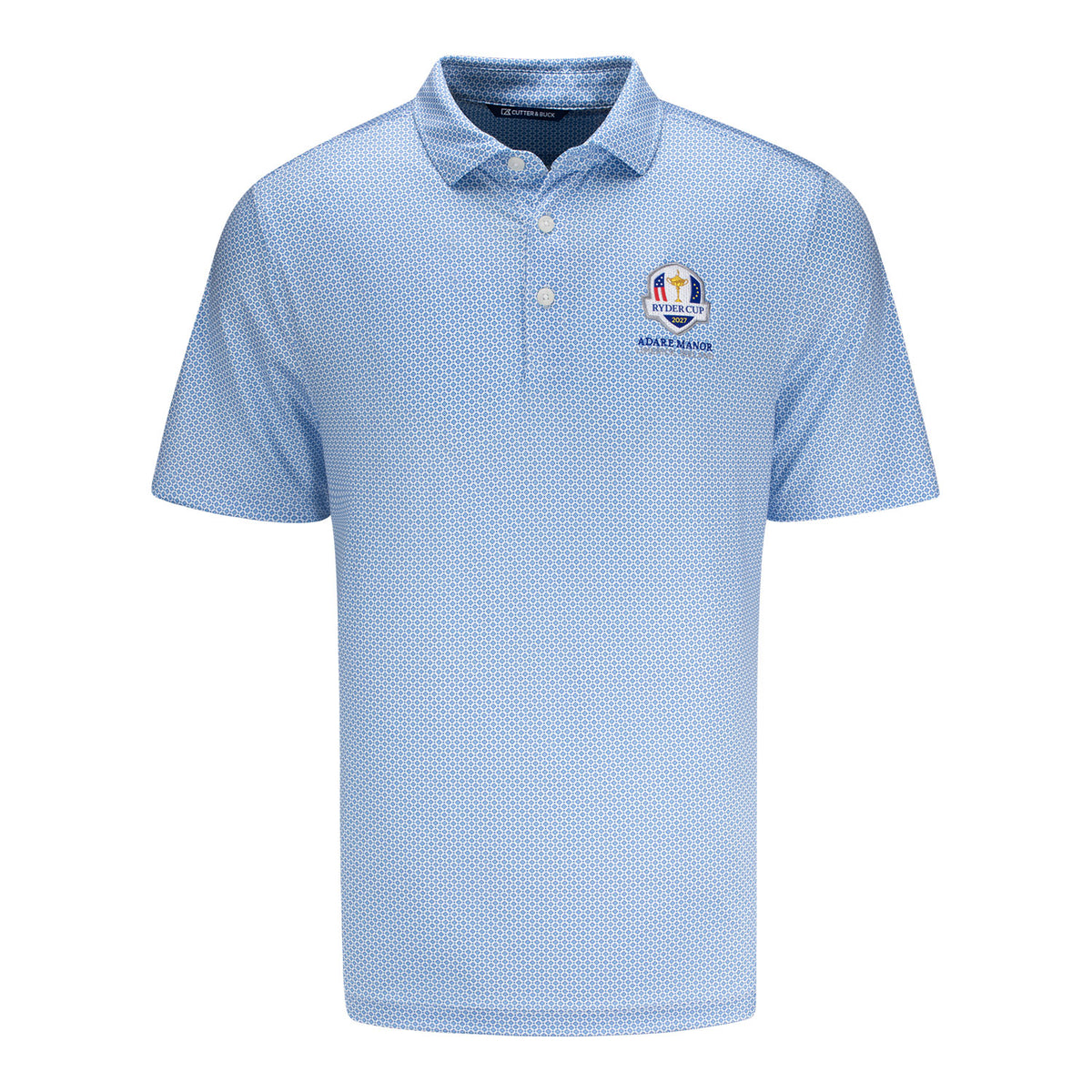 Cutter & Buck 2027 Ryder Cup Diamond Dot Polo in Tour Blue - Front