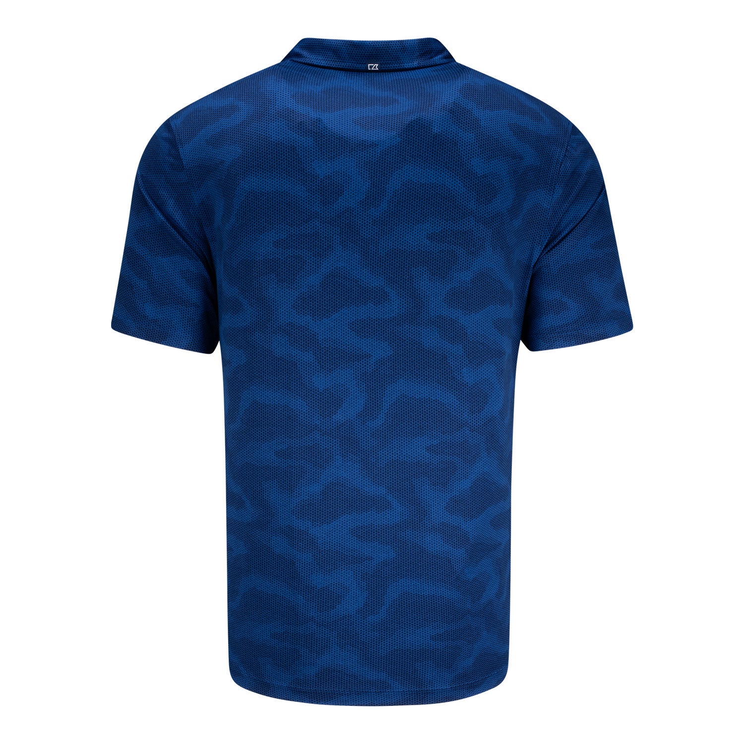 Cutter & Buck 2027 Ryder Cup Coastline Recycled Double Peached Camo Polo in Tour Blue - Front